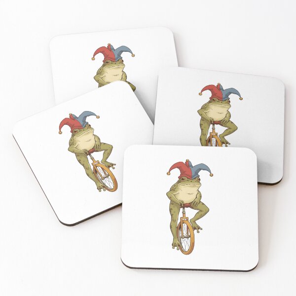 Item preview, Frog on a Unicycle – Vintage Jester Style Design designed and sold by furrydrool.