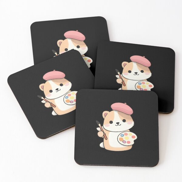 Item preview, Cute Kawaii Artist Hamster with Paint Palette designed and sold by Trendora90.