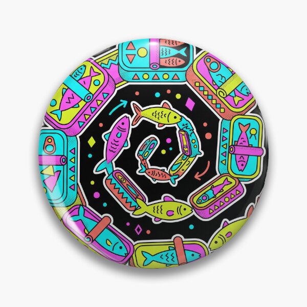 Item preview, Dopamine Sardine Tins - Neon Pop Art Spiral Mandala designed and sold by KuroAtelier.