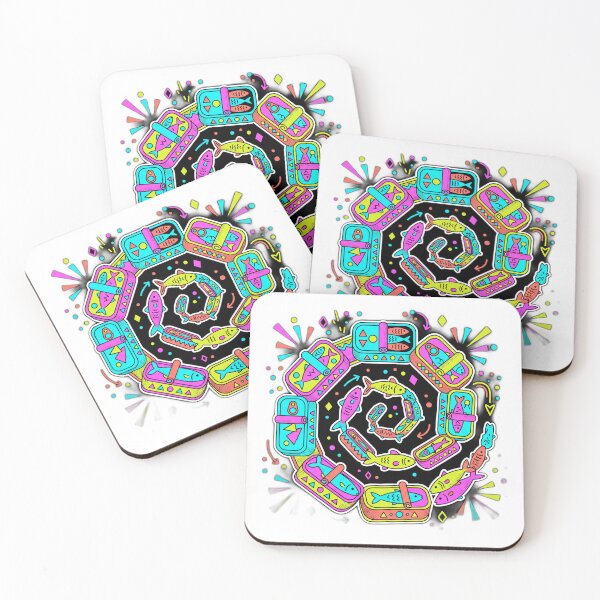 Item preview, Dopamine Sardine Tins - Neon Pop Art Spiral Mandala designed and sold by KuroAtelier.