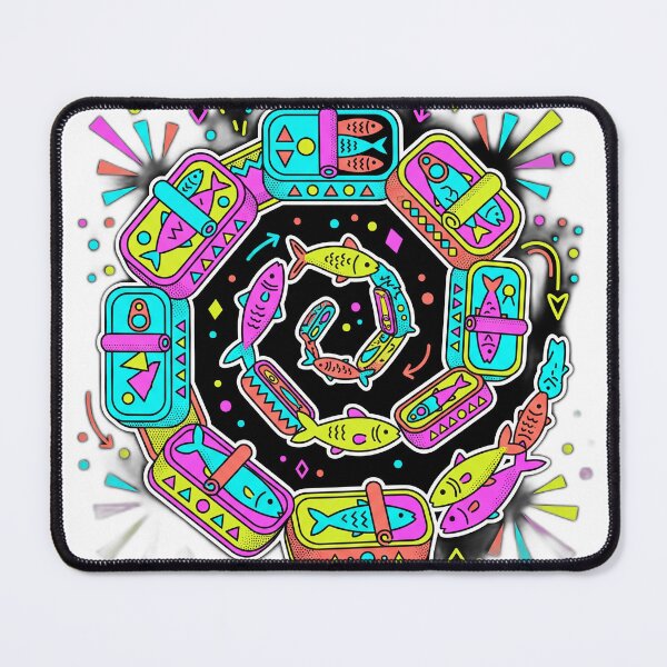 Item preview, Dopamine Sardine Tins - Neon Pop Art Spiral Mandala designed and sold by KuroAtelier.