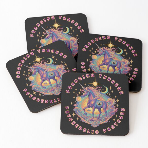 Item preview, Psychedelic Unicorn - Prancing Through Psychedelic Pastures designed and sold by Shy Fractal Designs.