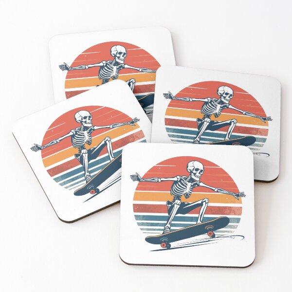 Item preview, Retro Skeleton Skateboard Sunset Design designed and sold by CozyMoodPrints.