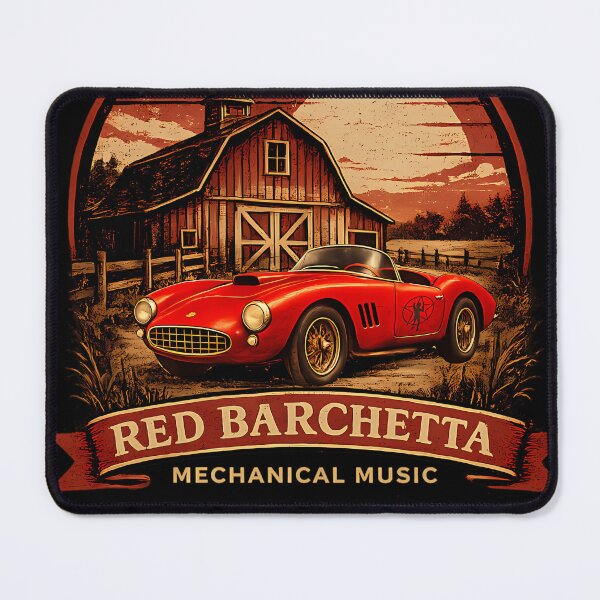 Item preview, Red Barchetta Mechanical Music Vintage Car Art designed and sold by DoggyMafia.