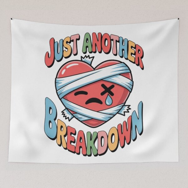 Item preview, Just Another Breakdown – Funny Dark Humor Sad Heart Graphic Tee designed and sold by NewUSShop.