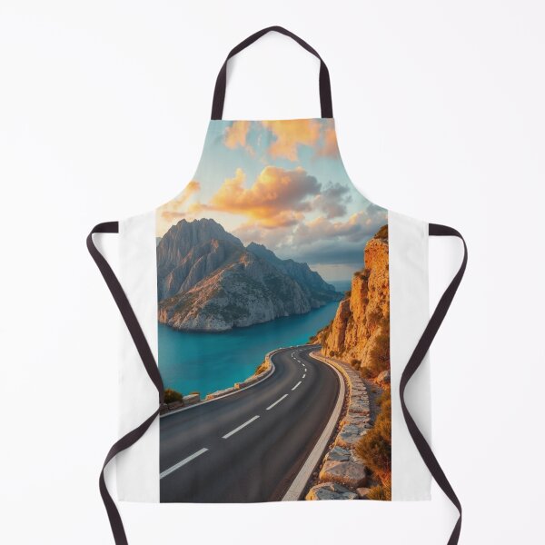 Item preview, Scenic Coastal Road at Golden Hour Sunset designed and sold by Vida e Arte.