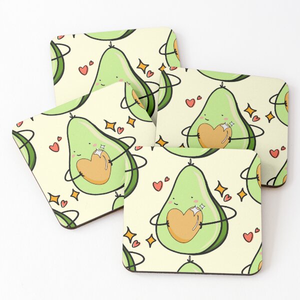 Item preview, Happy Avocado hugging its heart - cute kawaii food character  designed and sold by CuteStuffCo..