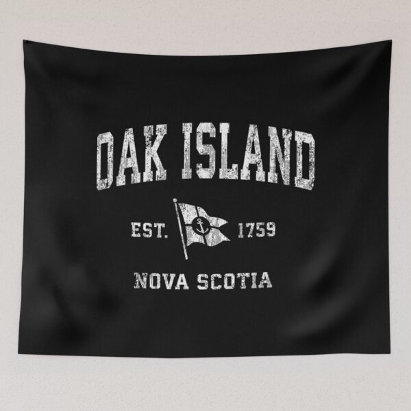 Artikelvorschau, Vintage-Nautikflagge mit Bootsanker von Oak Island, Kanada entworfen und verkauft von GLcraftDesigns.