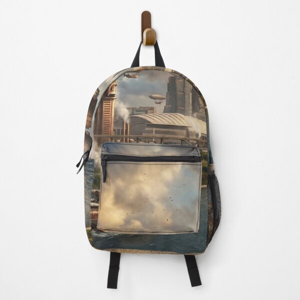 Item preview, Steampunk Singapore Marina Bay Sands – Retro Futuristic Sci-Fi Cityscape designed and sold by steampunkimages.