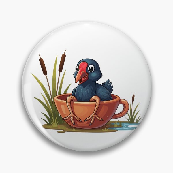 Artikelvorschau, Niedlicher Pūkeko in einer Tasse – Kiwiana-Vogelbecher-Illustration entworfen und verkauft von MvuuStudio.
