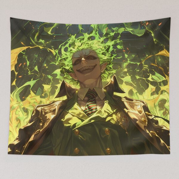 Item preview, Amaimon Blue Exorcist Neon Green Flames Smug Villain Aura designed and sold by Spraykart.