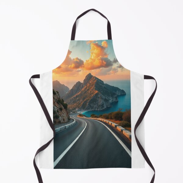 Item preview, Winding Coastal Road Toward Golden Mountain Sunset designed and sold by Vida e Arte.