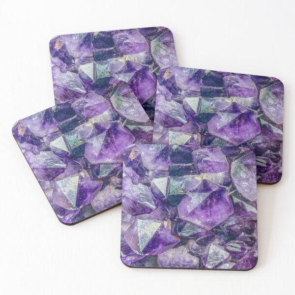 Item preview, Amethyst Crystal Cluster Macro Photography – Purple Gemstone Texture designed and sold by aadventures.