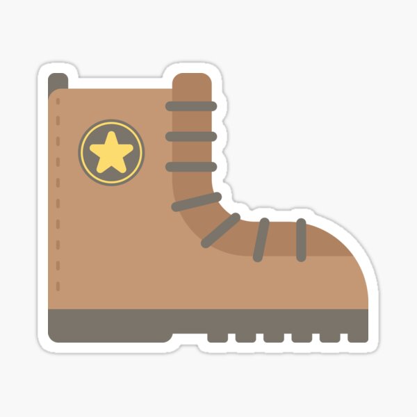 Hiking Boots with Star Leather Badge for Mountain Trekking Outdoor Adventure and Camping Sticker