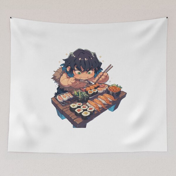 Item preview, Inosuke Hashibira Demon Slayer Chibi Sushi Rush designed and sold by Spraykart.