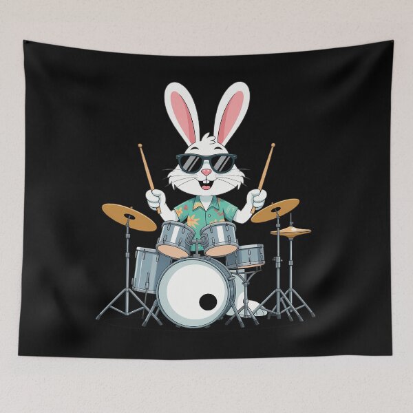 Item preview, Drum Set Player Bunny Men Easter designed and sold by EllenJast.
