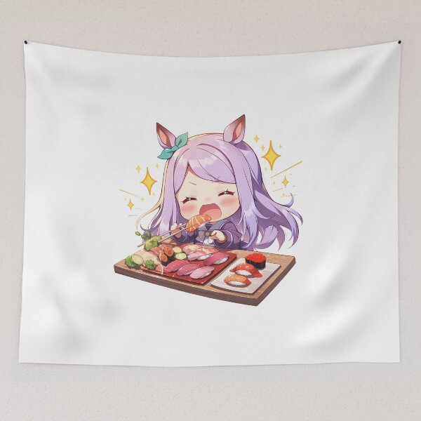 Aperçu de l'œuvre Mejiro Mcqueen Uma Musume Pretty Derby Chibi Sushi Festin créée et vendue par Spraykart.
