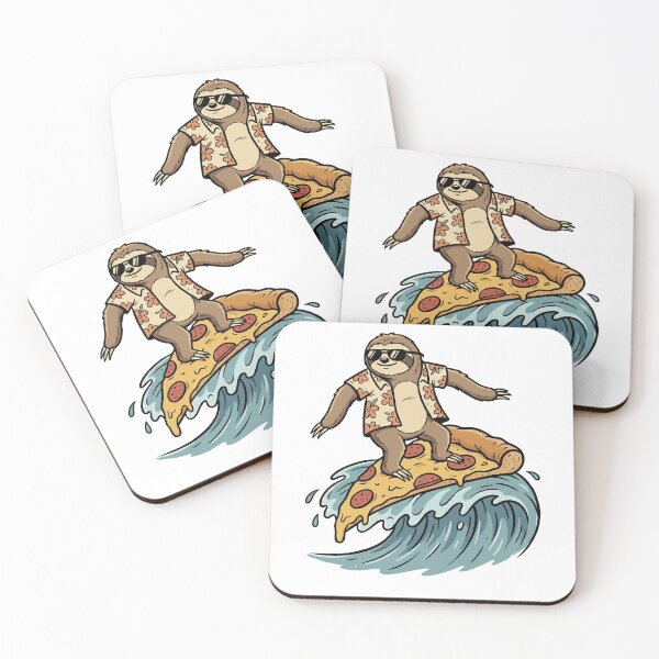 Item preview, Cool Sloth Surfing Pepperoni Pizza Slice Wave designed and sold by k3rstman1.