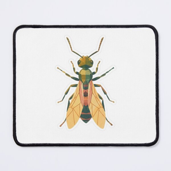 Item preview, Queen Ant Low Poly Sticker – Symmetrical Geometric Art for Minimalist Decoration designed and sold by bsbd-action.