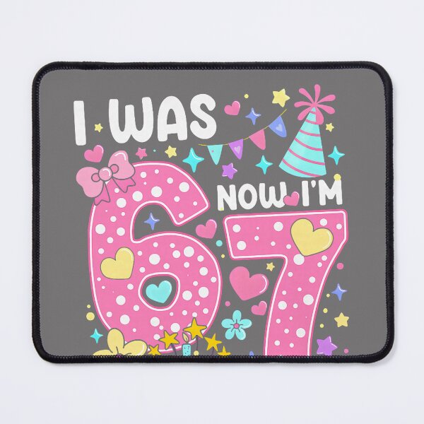 Item preview, 7 Year Old Birthday I was 6 Now I'm 7 67 Funny Kids Girls designed and sold by KristineLi.