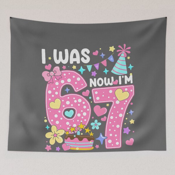 Item preview, 7 Year Old Birthday I was 6 Now I'm 7 67 Funny Kids Girls designed and sold by KristineLi.