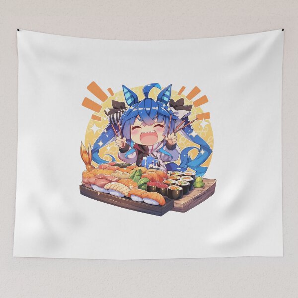 Item preview, Twin Turbo Uma Musume Pretty Derby Chibi Sushi Party Energy designed and sold by Spraykart.