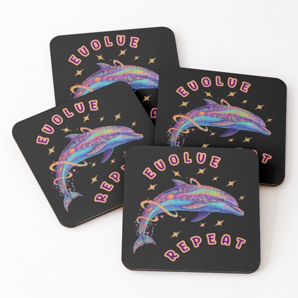 Item preview, Psychedelic Dolphin - Evolve, Repeat designed and sold by Shy Fractal Designs.