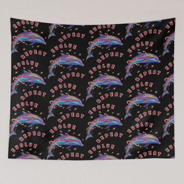 Item preview, Psychedelic Dolphin - Evolve, Repeat designed and sold by Shy Fractal Designs.