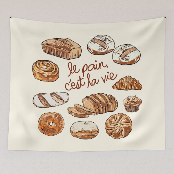 Item preview, Le Pain C’est La Vie – Bread is Life French Bakery Illustration designed and sold by MaiZephyr.