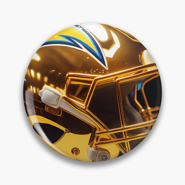 Item preview, Chargers Custom Golden Chrome Helmets designed and sold by bunnyEmanArt.