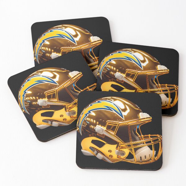 Item preview, Chargers Custom Golden Chrome Helmets designed and sold by bunnyEmanArt.