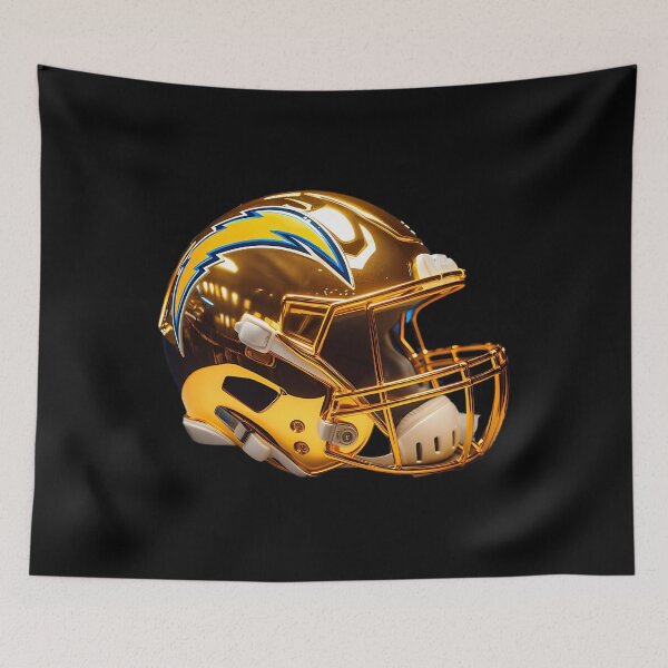 Item preview, Chargers Custom Golden Chrome Helmets designed and sold by bunnyEmanArt.