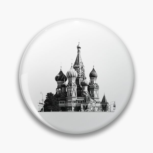 Item preview, Saint Basils Cathedral - Black and White Russian Architecture Art designed and sold by inkoutninja.