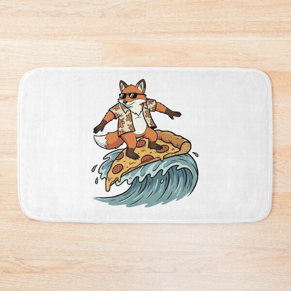 Item preview, Cool Fox Surfing Pepperoni Pizza Ocean Wave designed and sold by k3rstman1.