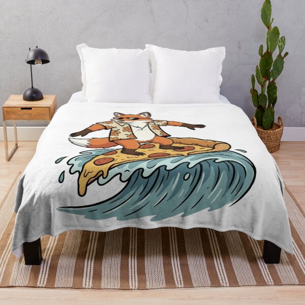 Item preview, Cool Fox Surfing Pepperoni Pizza Ocean Wave designed and sold by k3rstman1.