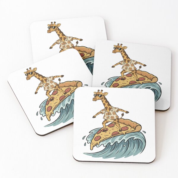 Item preview, Cool Giraffe Surfing Pepperoni Pizza Wave designed and sold by k3rstman1.