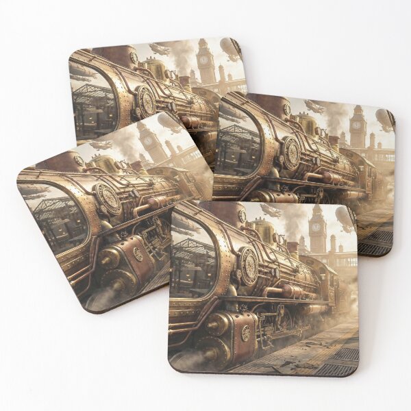 Item preview, Steampunk Locomotive Steam Train Victorian Industrial Fantasy Art designed and sold by steampunkimages.