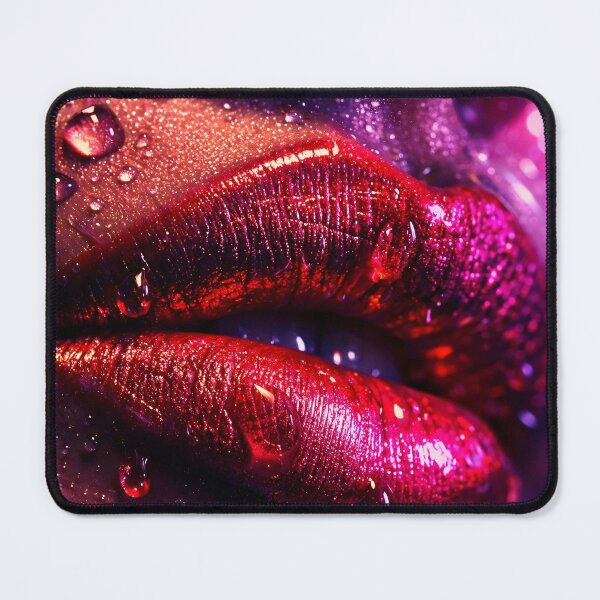 Item preview, Glitter Red Lips Neon Glam Art Print designed and sold by Kaleidoscope Print.