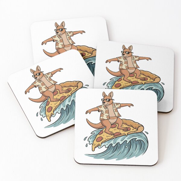 Item preview, Surfing Kangaroo Pizza Slice Retro Wave designed and sold by k3rstman1.