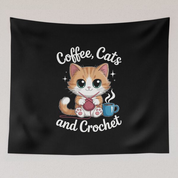 Item preview, Cats, Coffee And Crochett Lover. Crochet Cat designed and sold by IdunayaStore.