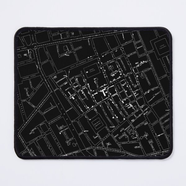 Item preview, John Snow's Cholera Map (white-on-black) designed and sold by johnb78.