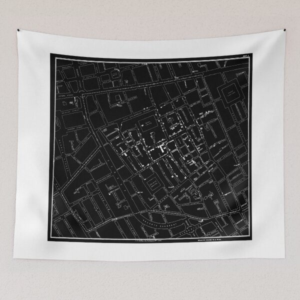 Item preview, John Snow's Cholera Map (white-on-black) designed and sold by johnb78.