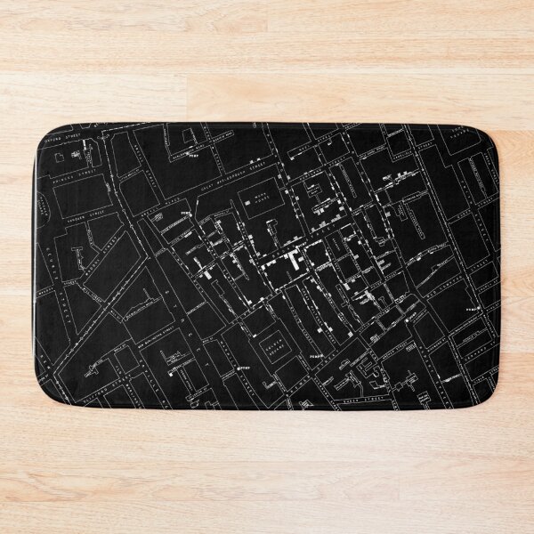Item preview, John Snow's Cholera Map (white-on-black) designed and sold by johnb78.