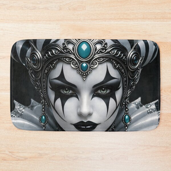 Item preview, Elegant Black and White Harlequin Queen Portrait designed and sold by Kaleidoscope Print.