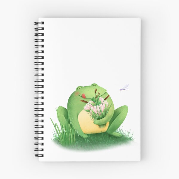 Item preview, Illustration of a frog holding a bouquet of flowers designed and sold by PrettyElk.