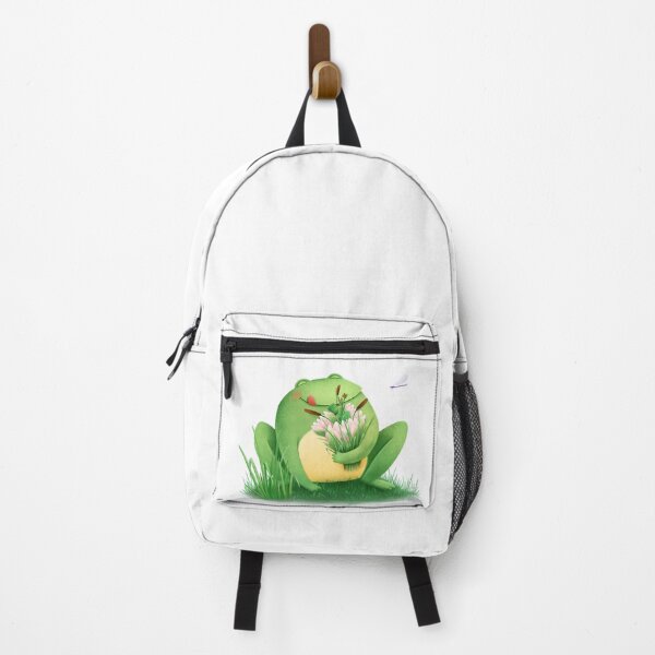 Item preview, Illustration of a frog holding a bouquet of flowers designed and sold by PrettyElk.