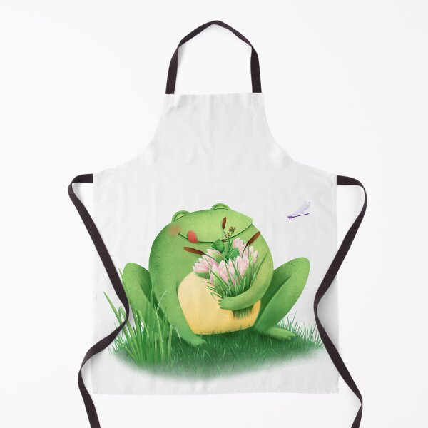Item preview, Illustration of a frog holding a bouquet of flowers designed and sold by PrettyElk.