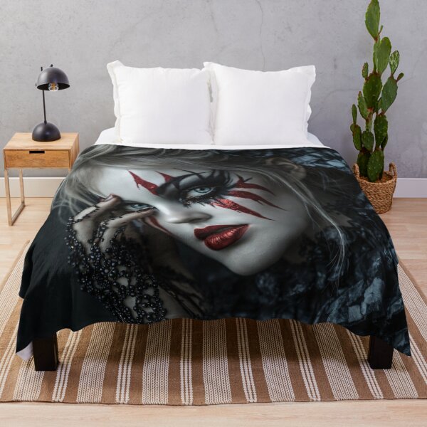 Item preview, Dark Gothic Glam Portrait with Red Face Art designed and sold by Kaleidoscope Print.