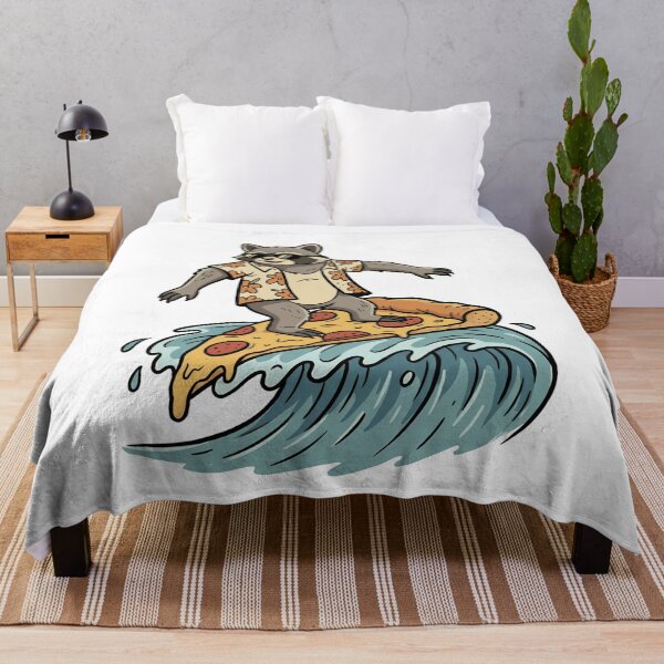 Item preview, Surfing Raccoon on Pizza Slice Ocean Wave designed and sold by k3rstman1.