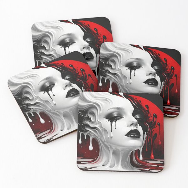 Item preview, Surreal Black White and Red Gothic Portrait designed and sold by Kaleidoscope Print.